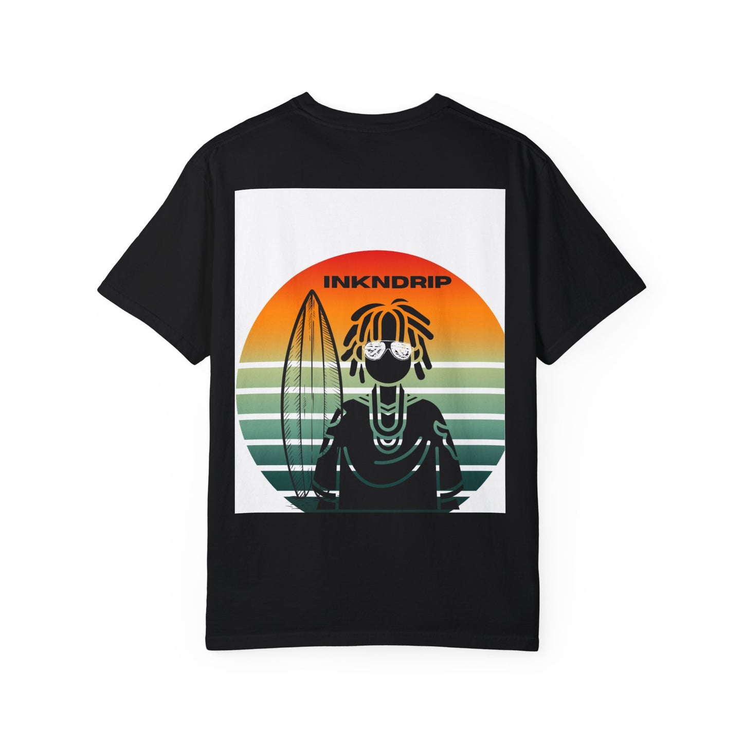 Retro Surf Vibe Unisex Garment-Dyed T-Shirt - INKNDRIP Design
