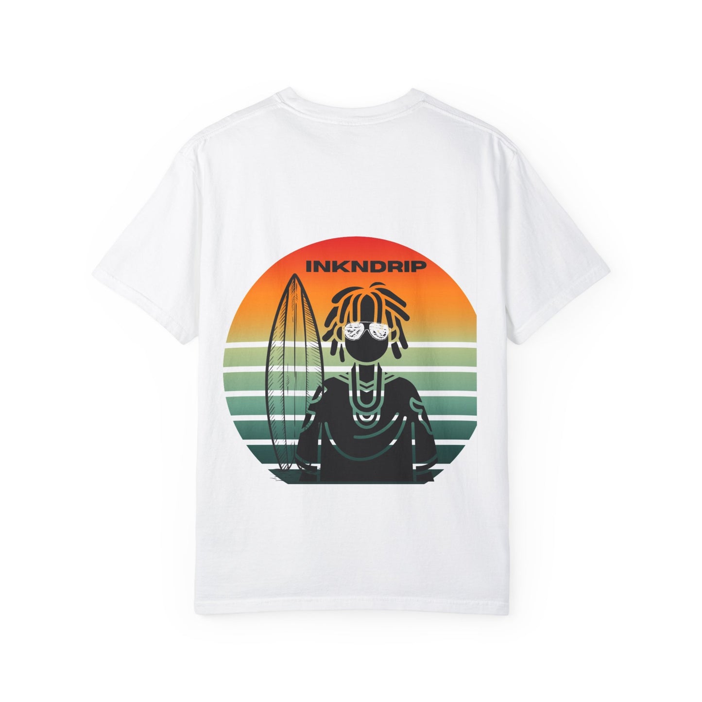 Retro Surf Vibe Unisex Garment-Dyed T-Shirt - INKNDRIP Design